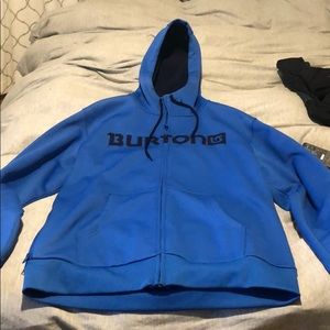 Size large blue burton zip hoodie